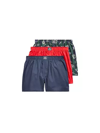 POLO RALPH LAUREN | Boxershorts 3er Pkg. blau rot gemustert | 